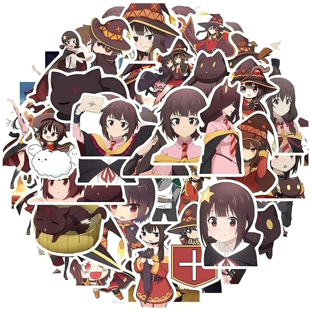 Picture 4: 10/30/50pcs Konosuba: An Explosion on This Wonderful World Stickers Cute Megumin Decals Toys DIY Luggage Journal Kawaii Sticker