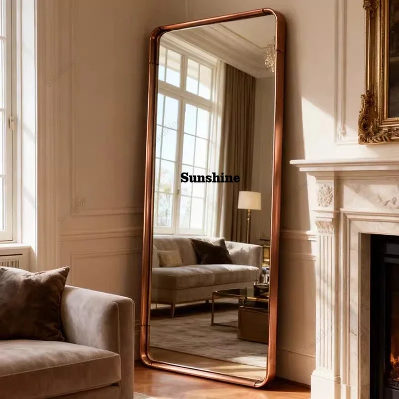 

Hotel wind floor mirror, American medieval full-body mirror entry full-length mirrorTJ