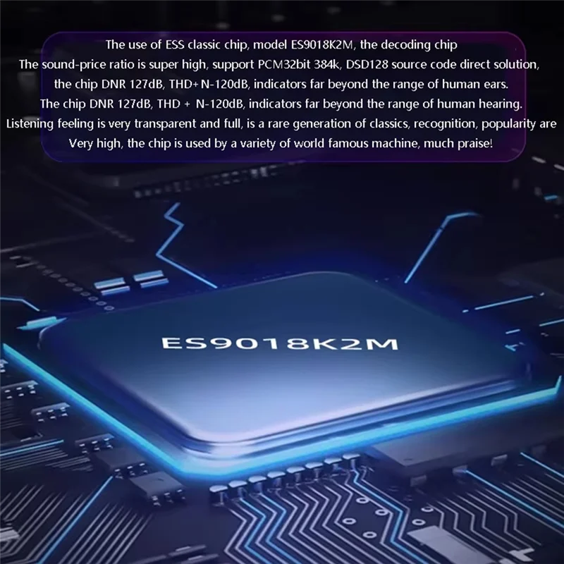 HIFI Headphone Decoding Amplifier ES9018K2M DSD128 PCM32BIT 384Khz Lossless Decoding Output Built-In MAX97220 Chip-Y47A