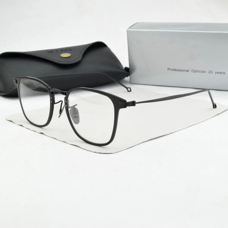 Glasses Frames Men P503S Korean square Eyeglass Titanium Retro Women Eyeglasses Frames Eyewear Business Design Spectacles Frame