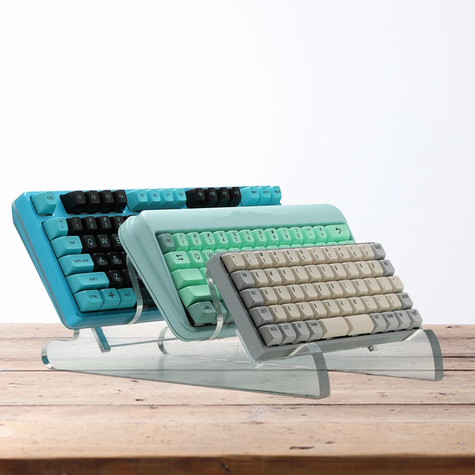 

Acrylic Stand Clear Computer Holder Office Desk Organizer Mechanical Keyboard Display Stand Transparent Keyboard Rack For