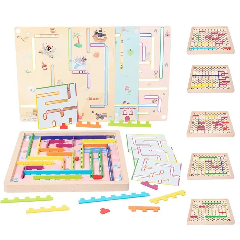 Labyrinthe de perles en bois Montessori pour tout-petits, jouet créatif, jouets de motricité fine, apprentissage, éducation, jeux de société, puzzles