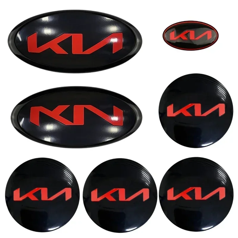 Car Front Emblem Rear Trunk Badge Steering Wheel Sticker for KIA K2 K3 K5 Picanto Rio Ceed Sportage Cerato Soul Sorento CARNIVAL