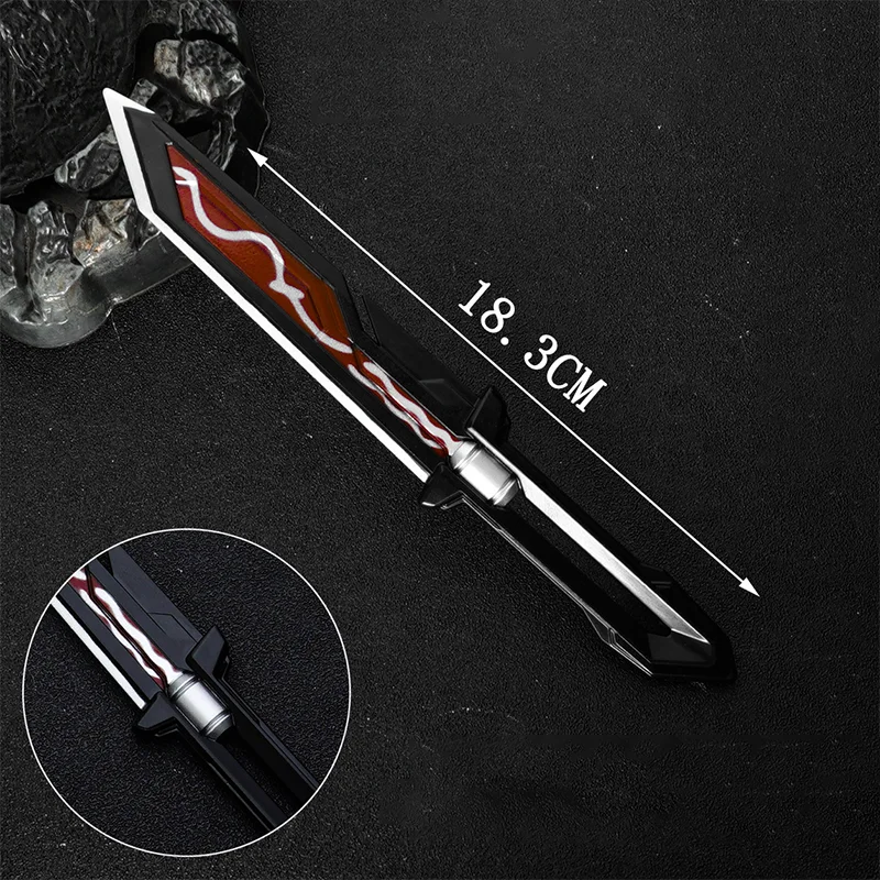 Valorant Impressions Karambit 싱귤러티 나이프 모든 금속 모델 공예 게임 근접 무기 클로 나이프 장난감 검 소년 선물 컬렉션