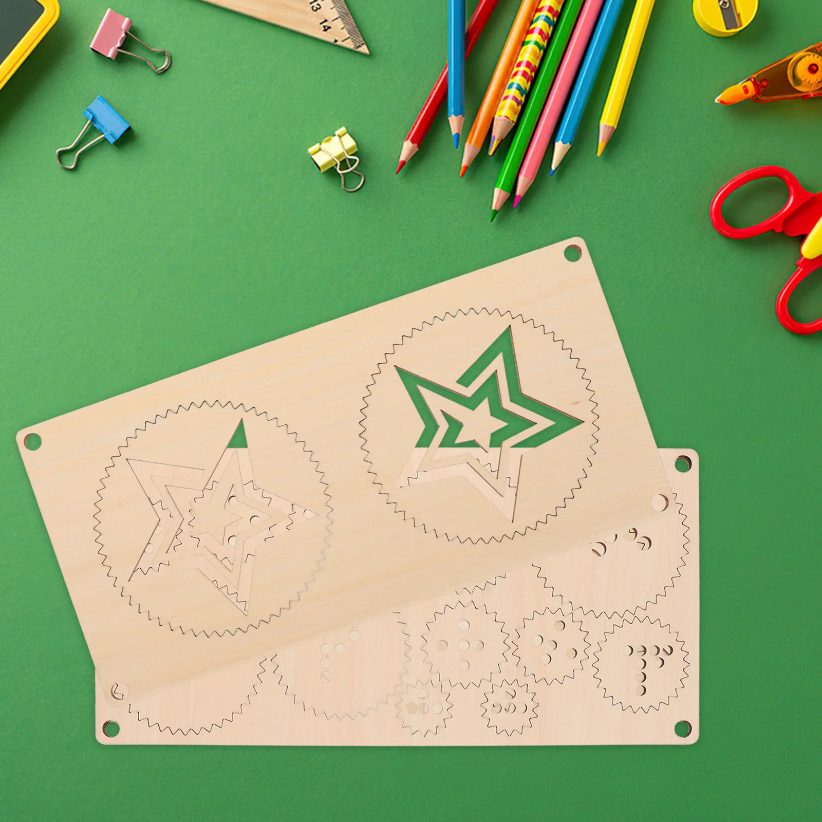 

5pcs Multifunction Wooden Puzzle Boards With Geometric Animal Stencils For Kids Drawing Math Activities