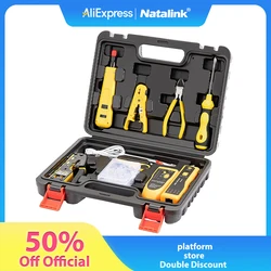 Natalink Network Tool kit RJ45 Crimp Tool Pass Through Crimper, Wire Tracker, Punch down Tool, Stripper, Cutter, Cat6 Connectors