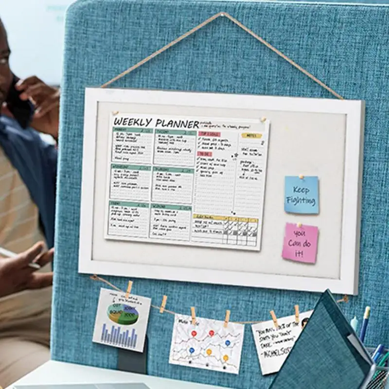 Panneau d'affichage en liège pour murs, panneau décoratif mural en liège, panneau d'affichage en lin pratique