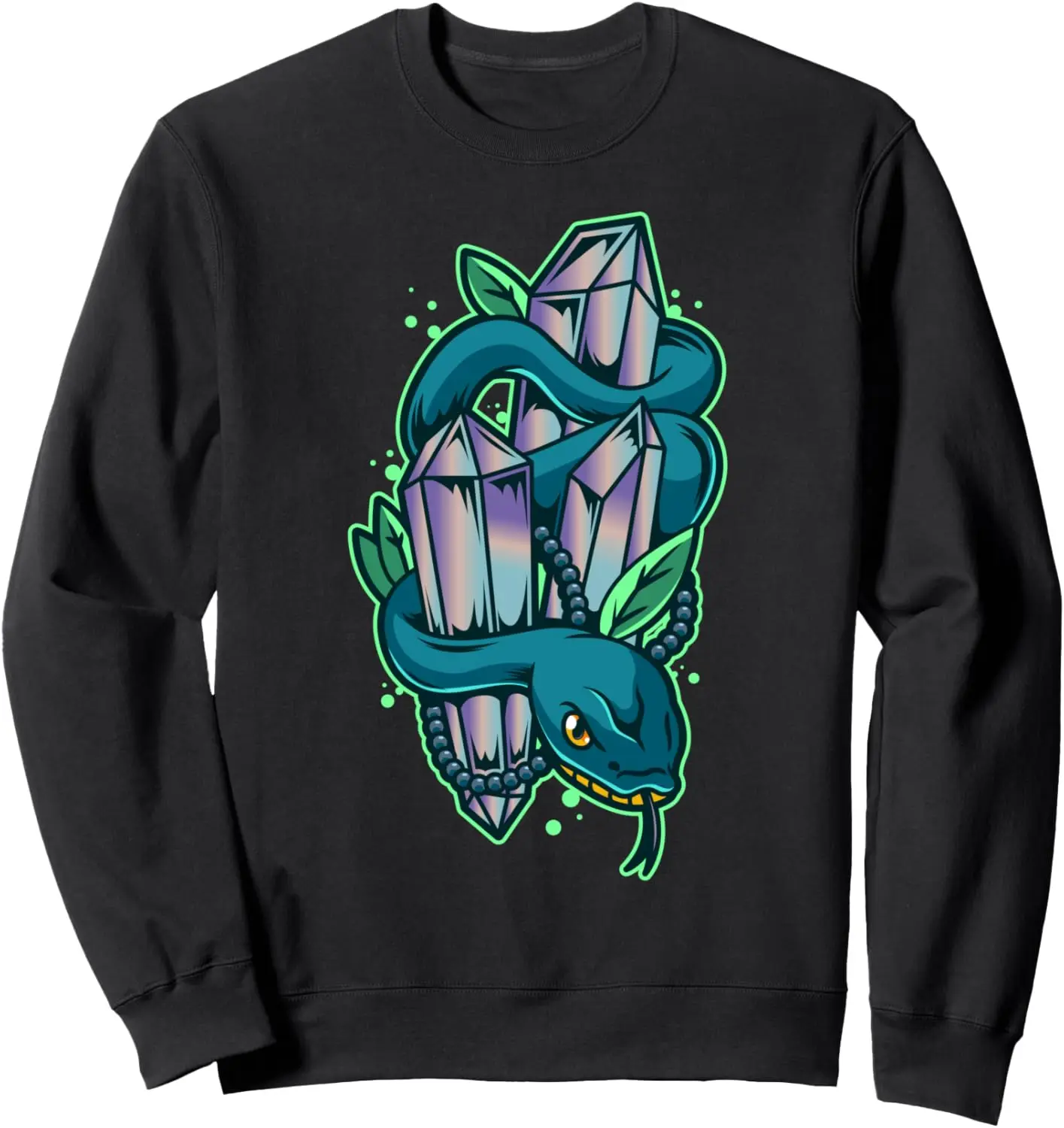 Snake Viper Blue Crystal Gemstone Aesthetic Design Sweatshirt