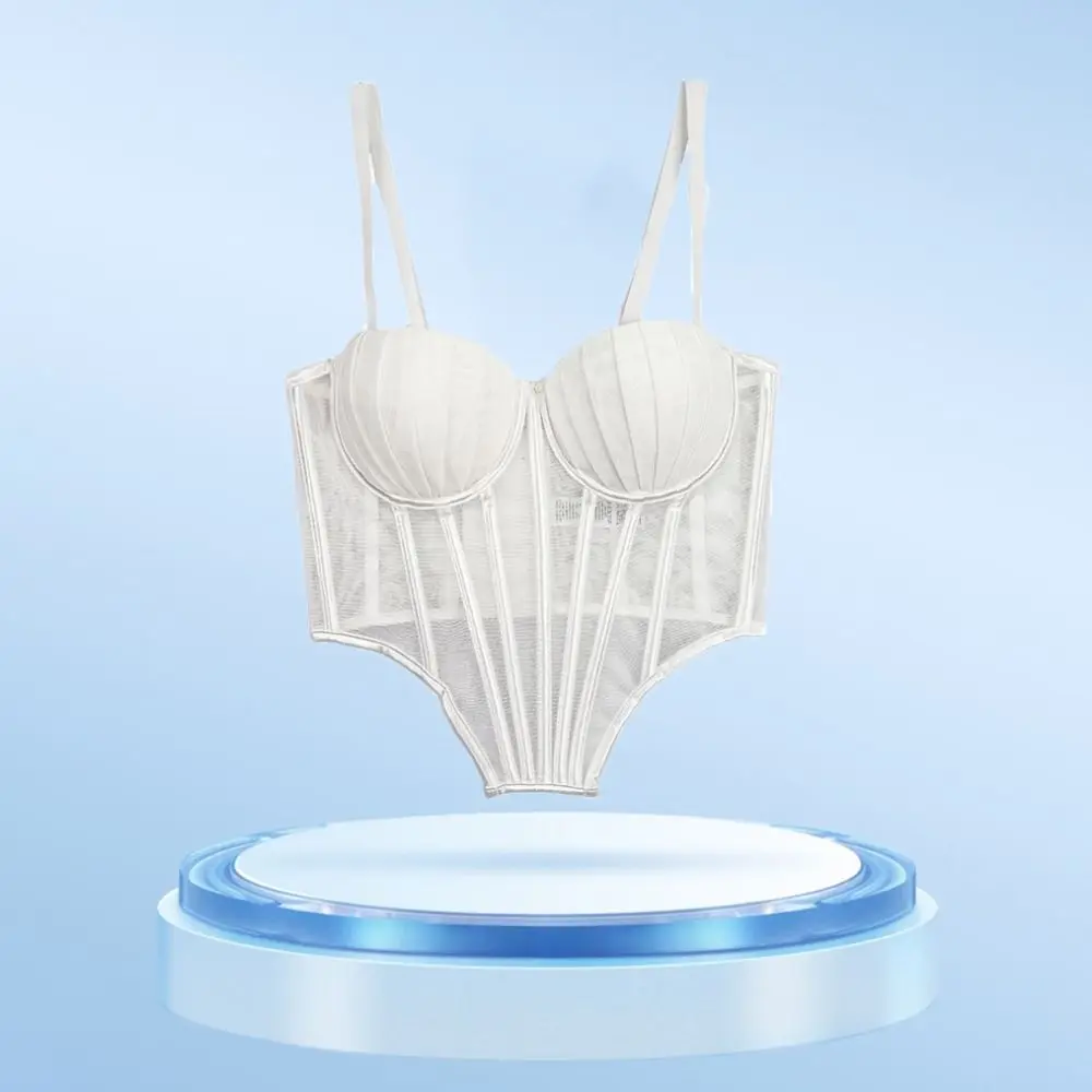 

Elastic Transparent Sling Camisole Sleeveless Fishbone Crop Tops Tank Slim fit Suspender Vest Ladies