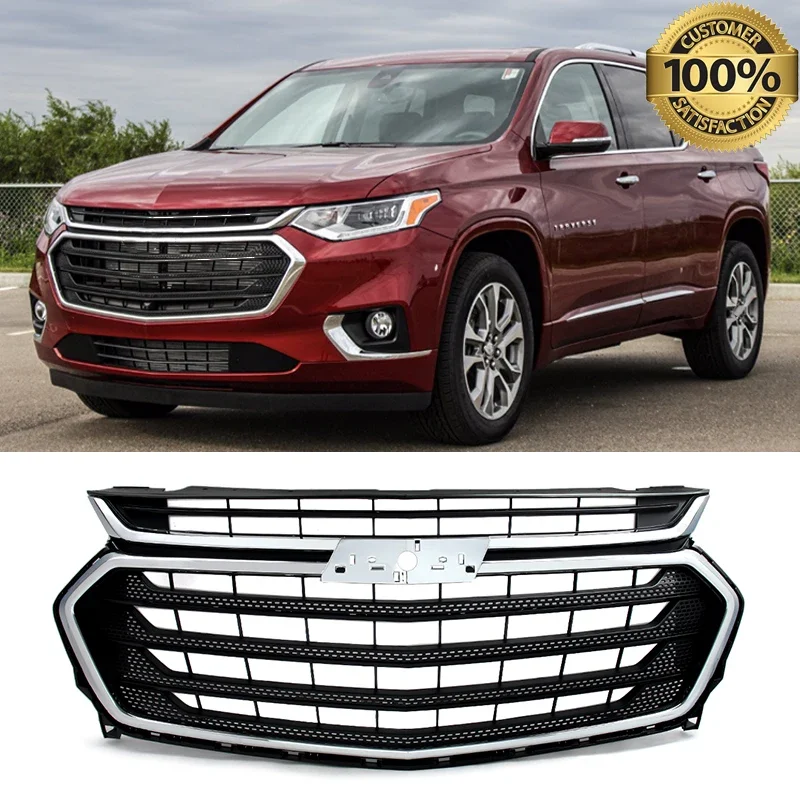 

For Chevy Chevrolet Traverse 2018-2021 Front Bumper Upper Grille Grill Chrome