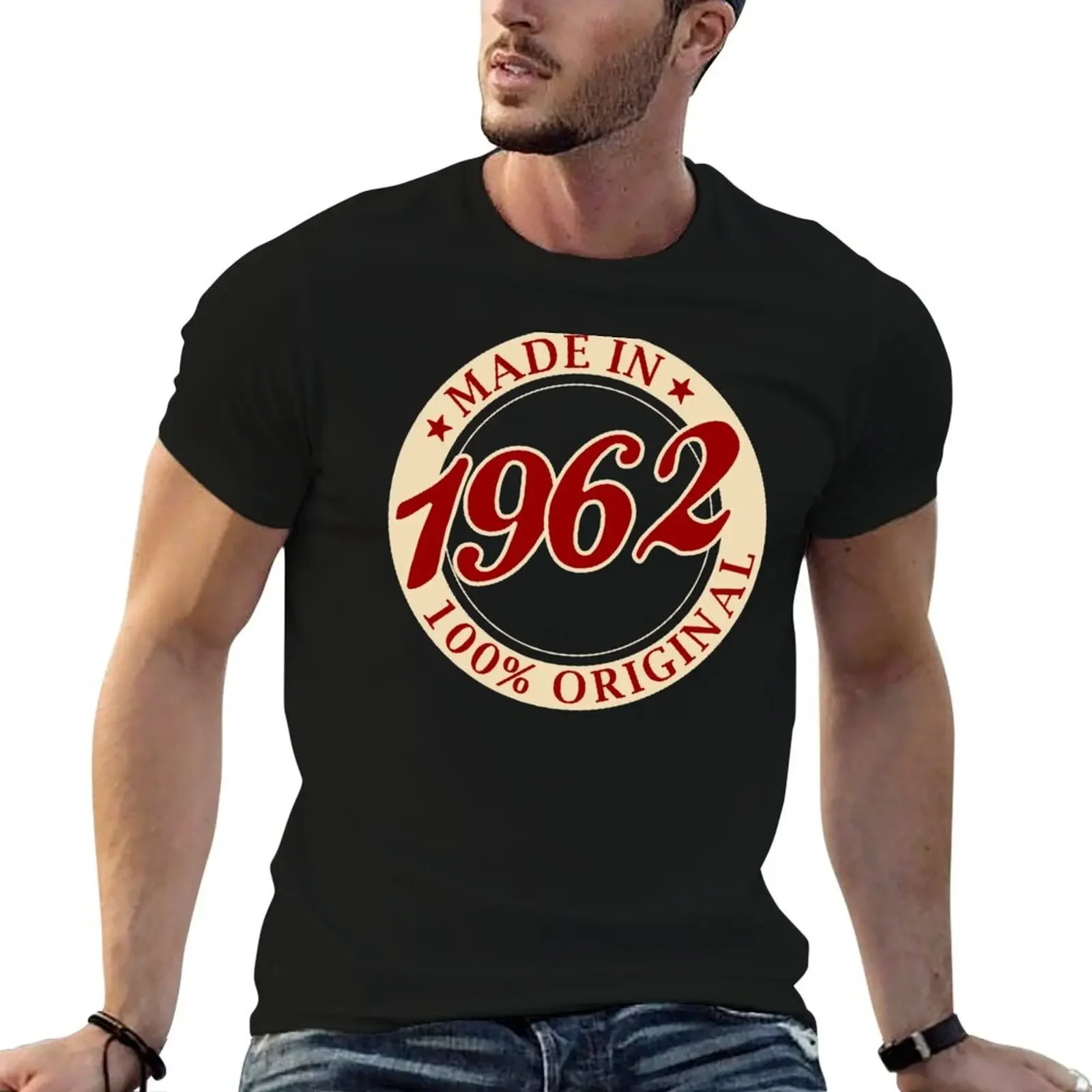 

Born in 1962 Vintage T-Shirt custom t shirt summer top aesthetic clothes sports fans Men's clothing