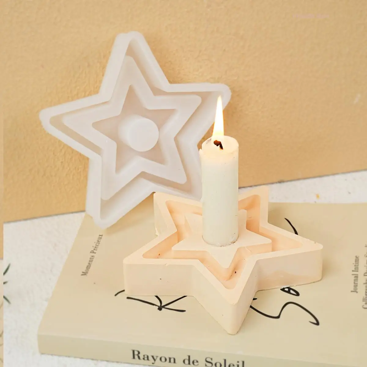 Fünfzackige Kerzenständerform 3D New Star Silikonform DIY Gips Handwerk Geschenke Herstellung Ornament Epoxidharz Form Handwerk Geschenk Werkzeug