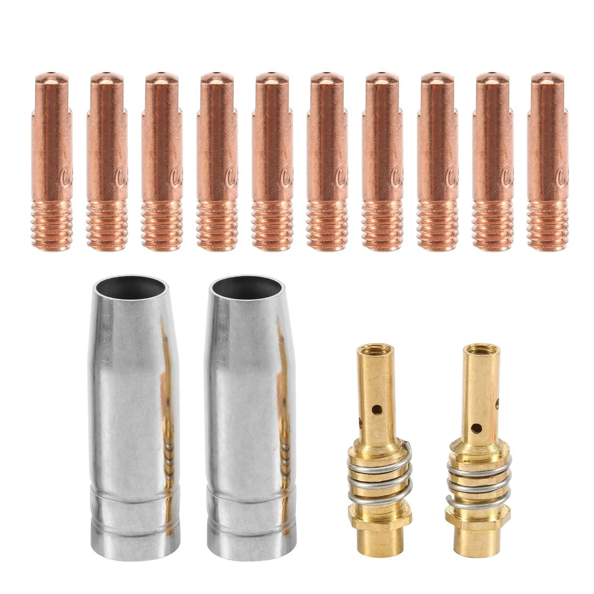 14Pcs 15AK Welding Torch Consumables 0.9mm MIG Torch Gas Nozzle Tip Holder of 15AK MIG MAG Welding Torch