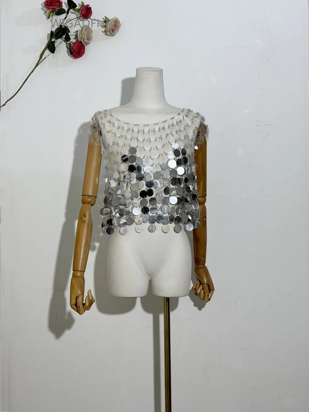sequin chain-disc mini dress Disc Sequin Dress