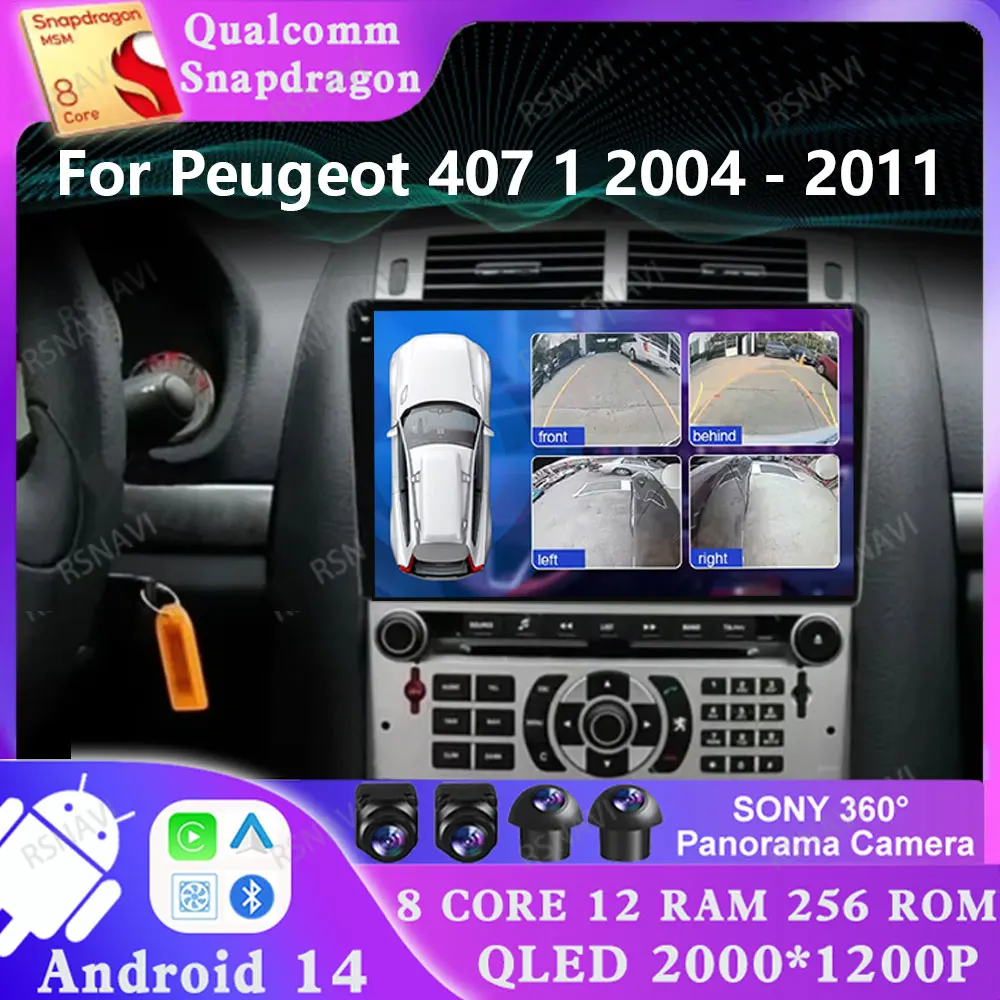 

Android 14 For Peugeot 407 1 2004 - 2011 AUTO Stereo DVD Viedo Player 5G WIFI DSP 2 DIN Head Unit Navigation GPS Qualcomm 4G LTE