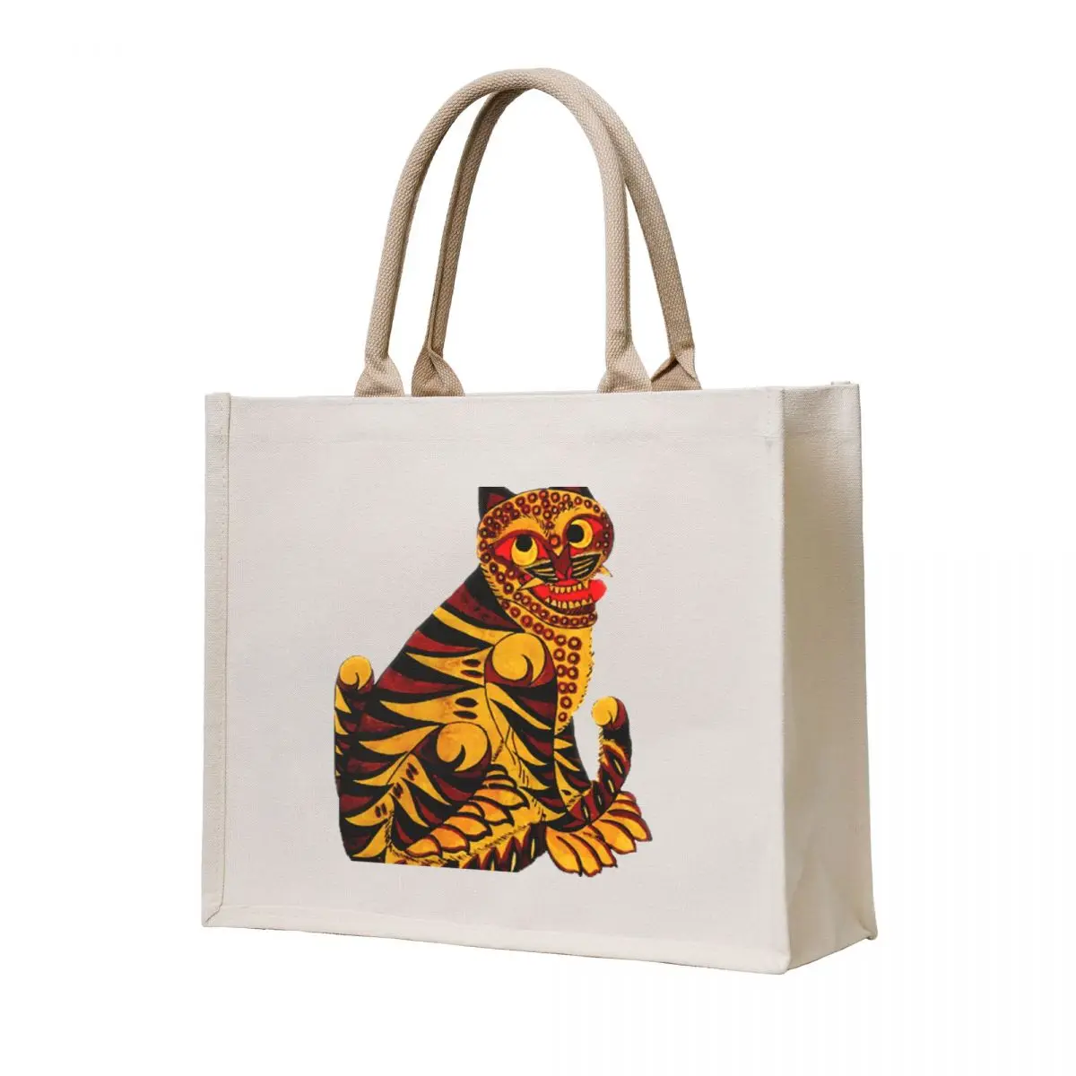 

Korean Folk Art Happy Tiger Tote Bag Women's beach bags shopper bag woman tote bag woman Portable shopping