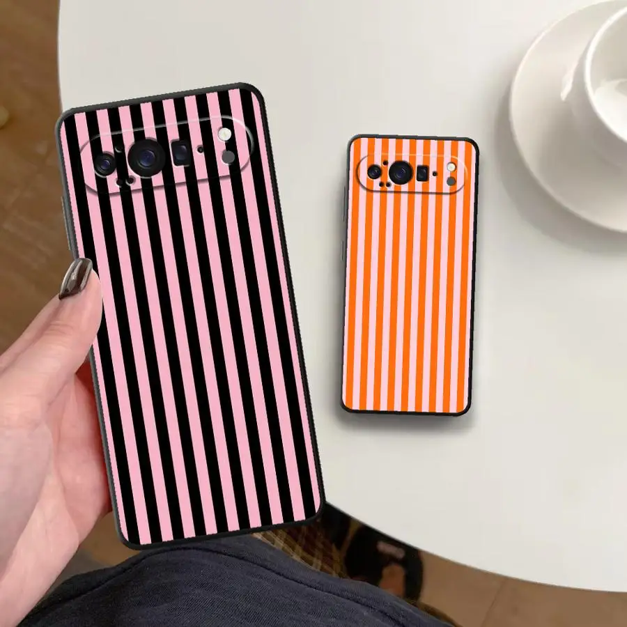 Striped Minimalist INS Case for Google Pixel 10A 7a 6a 6 7 8 Pro 8a 9a 10 9 Pro XL Funda Phone Cover