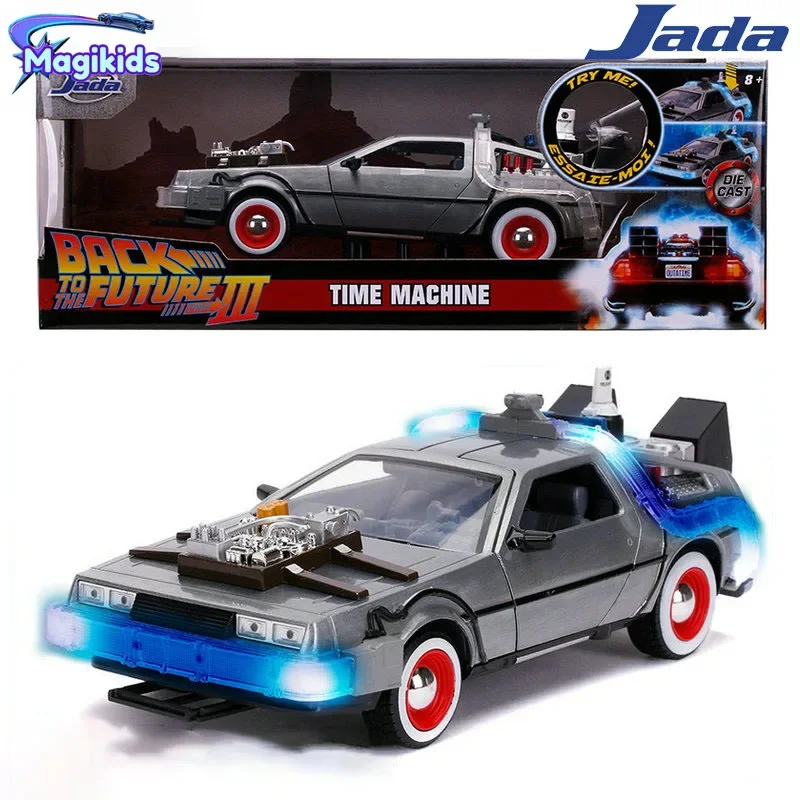 

Jada 1:24 Back To The Future Time Machine with Light Wing Door Diecast Alloy Car Model DeLorean DMC-12 Toy Gift Collection