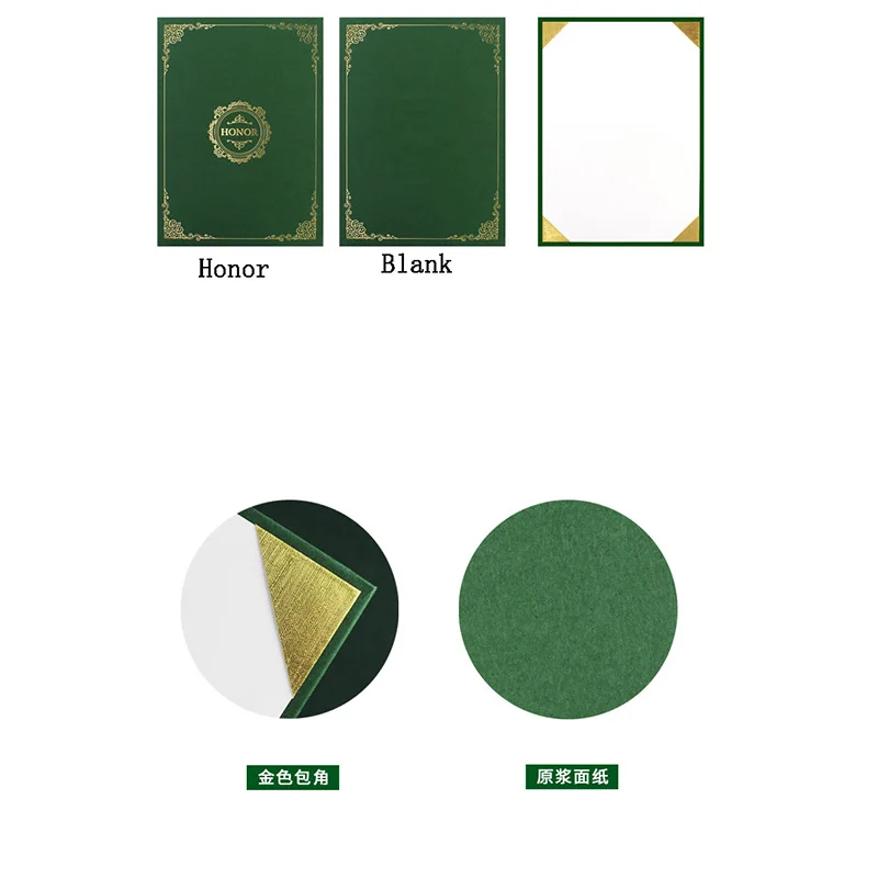 A4 Horn Certificate Cover Board 3.5cm Thickness Green