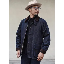Sauce Zhan Wax-Free Ranger Denim Coat Mens Rustic Terrain Trench Outlander Jacket Regular Fit