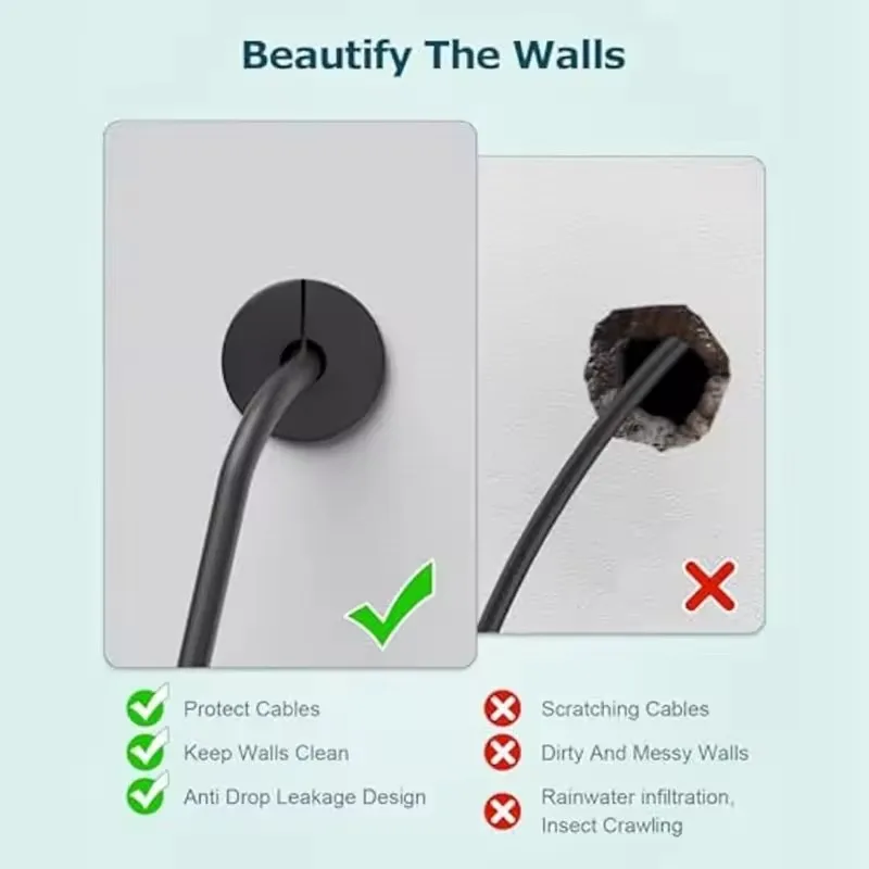 Wall Grommets 3/4Inch Wall Bushing Grommet For Ethernet Cable 19mm Diameter Hole Cable Routing Kit