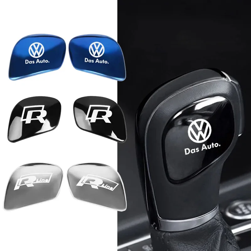 1 زوج علبة تروس السيارة التحكم ذراع السرعة ملصقات التحول عصا مقبض الملحقات لشركة فولكس فاجن GTI بولو جولف تيجوان طوارق شيروكو CC