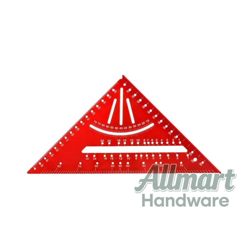 Extended metric and imperial triangle ruler, 7-inch aluminum alloy woodworking specific 90 degree measurement and marking