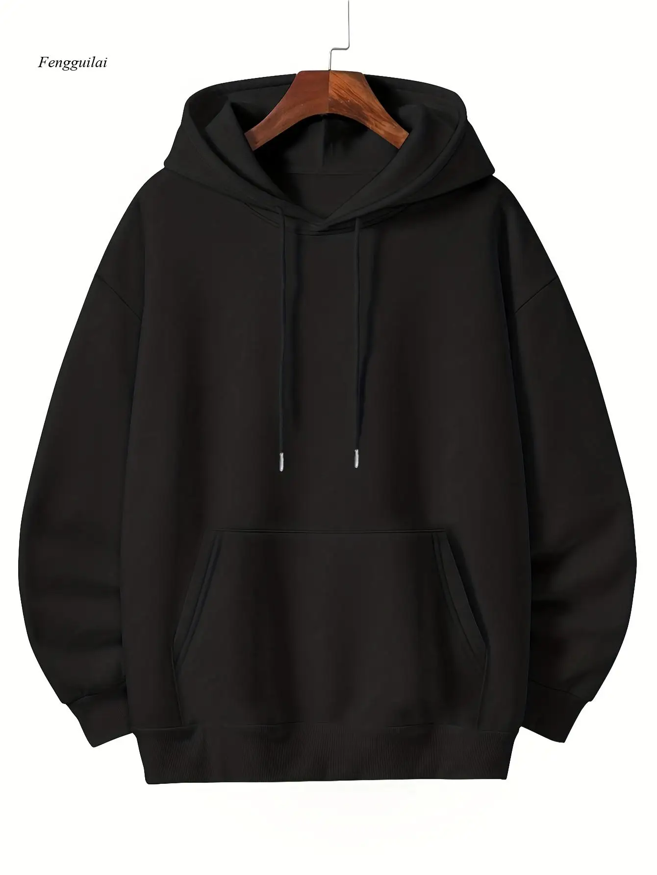 Christmas Tree Print Hooded Sweatshirt - Cozy Winter Pullover with Long Sleeve & Drawstring Hood