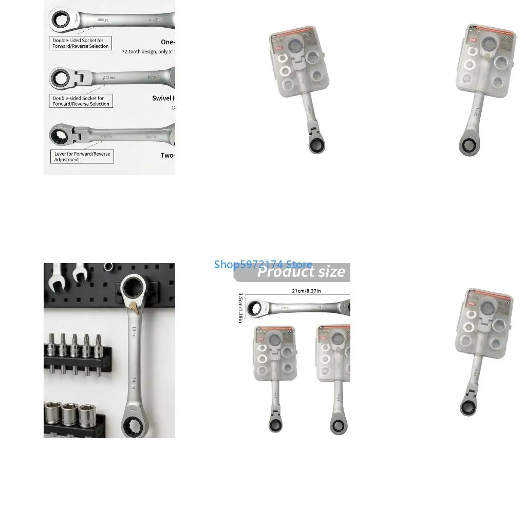 Y3NB Convenient 72 Teeth Ratcheting Combination Wrench Set With Ergonomic Handle Flexible Repair Tool For Mechanics And DIY