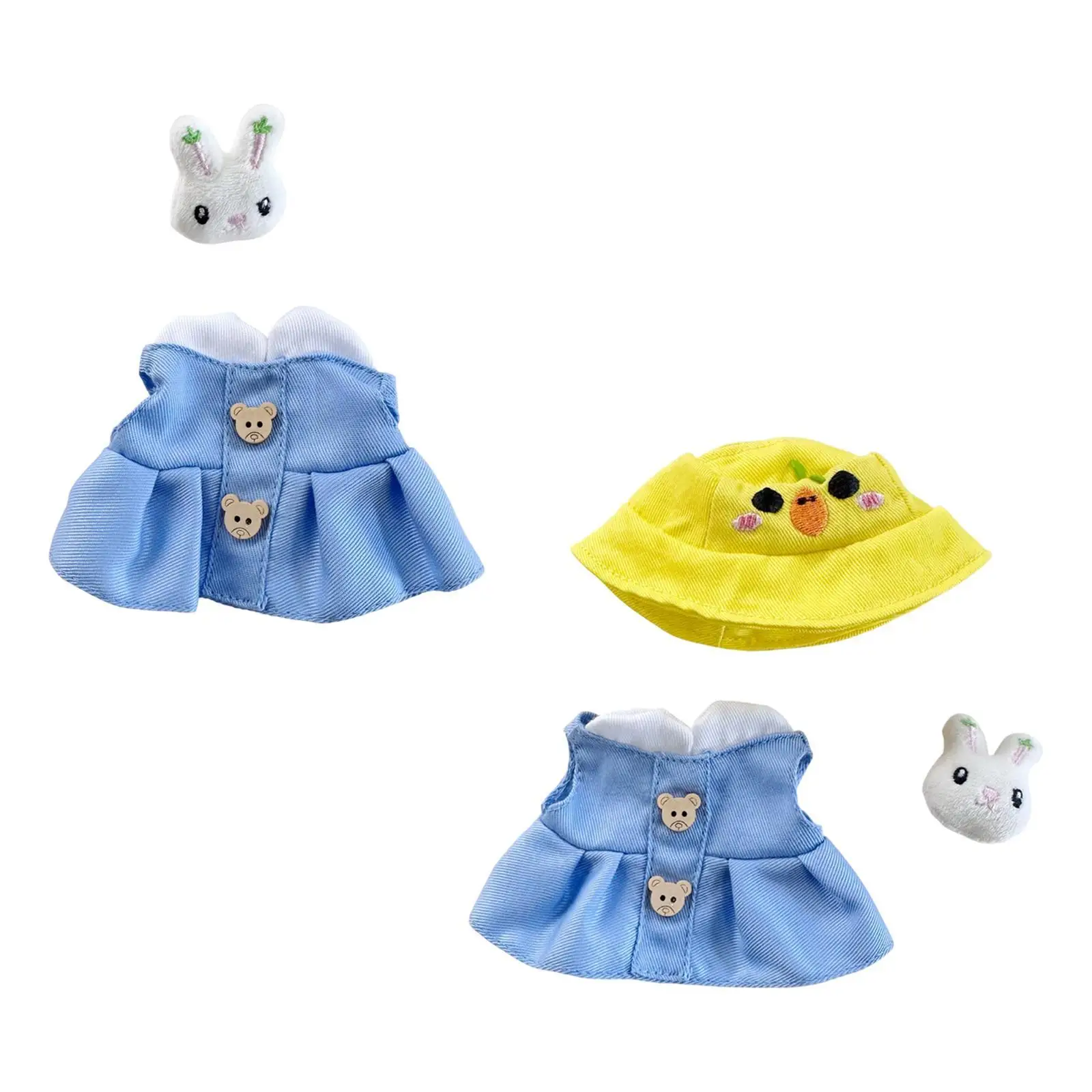 ملابس دمى ل 15/17 سنتيمتر أفخم دمية لطيف موضة الحيوانات المحشوة اكسسوارات محشوة دمية فستان بلا أكمام مجموعة للأطفال