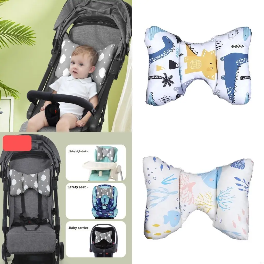 

581F Portable Baby Head Neck Support Pillow Soft Breathable For Bassinet Strollers Use