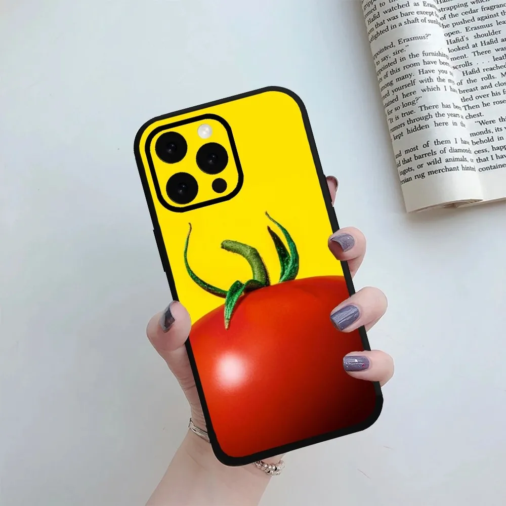 Tomato green pepper fresh Vegetables art Phone Case For iPhone Mini 11 12 13 14 15 Pro XS Max X Plus SE XR Shell