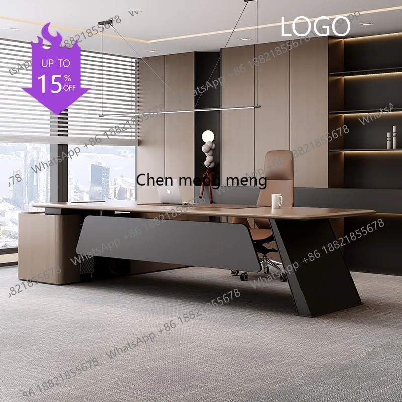 

K178 Boss desk light luxury class desk simple modern office leader single president desk and chair combination