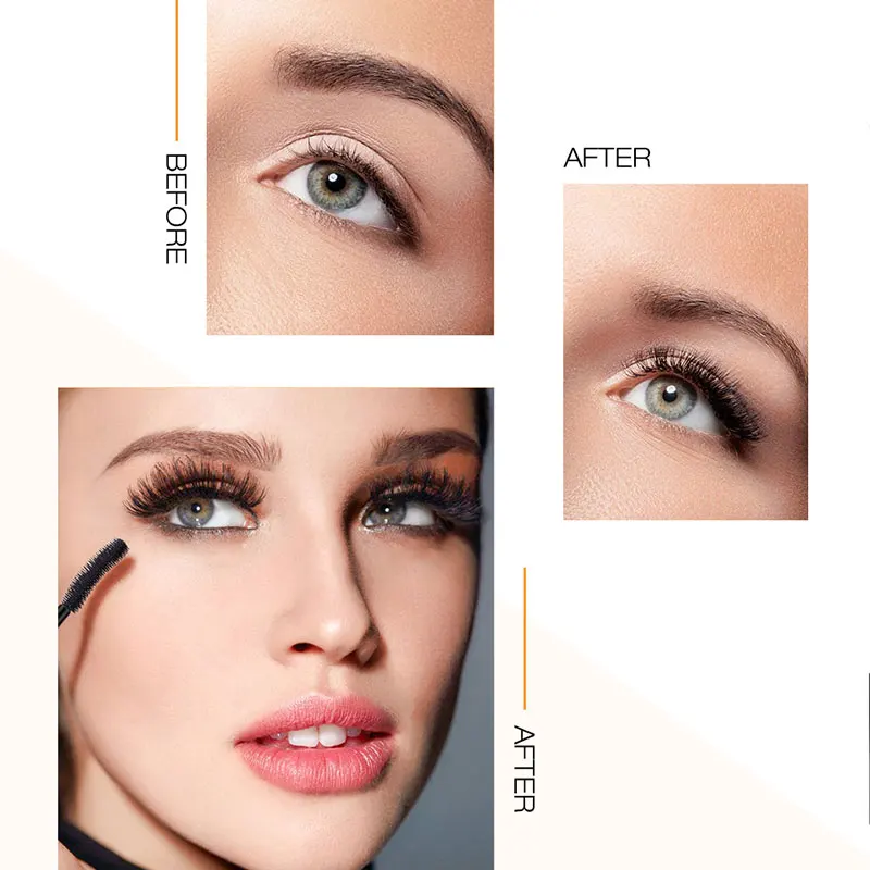 EELHOE 3D Faser Wimpern Dicke Verlängerung Mascara Lange Schwarze Wimpern Wimpern Verlängerung Wimpern Pinsel Make-Up Pro Augen-Kosmetik