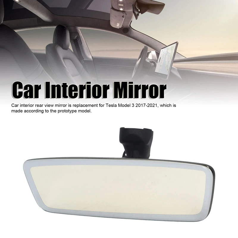 1 PCS Automobile Interior Rearview Mirror Interior Mirror 1119904-01-C As Shown ABS For Tesla Model 3 Automobile Interior