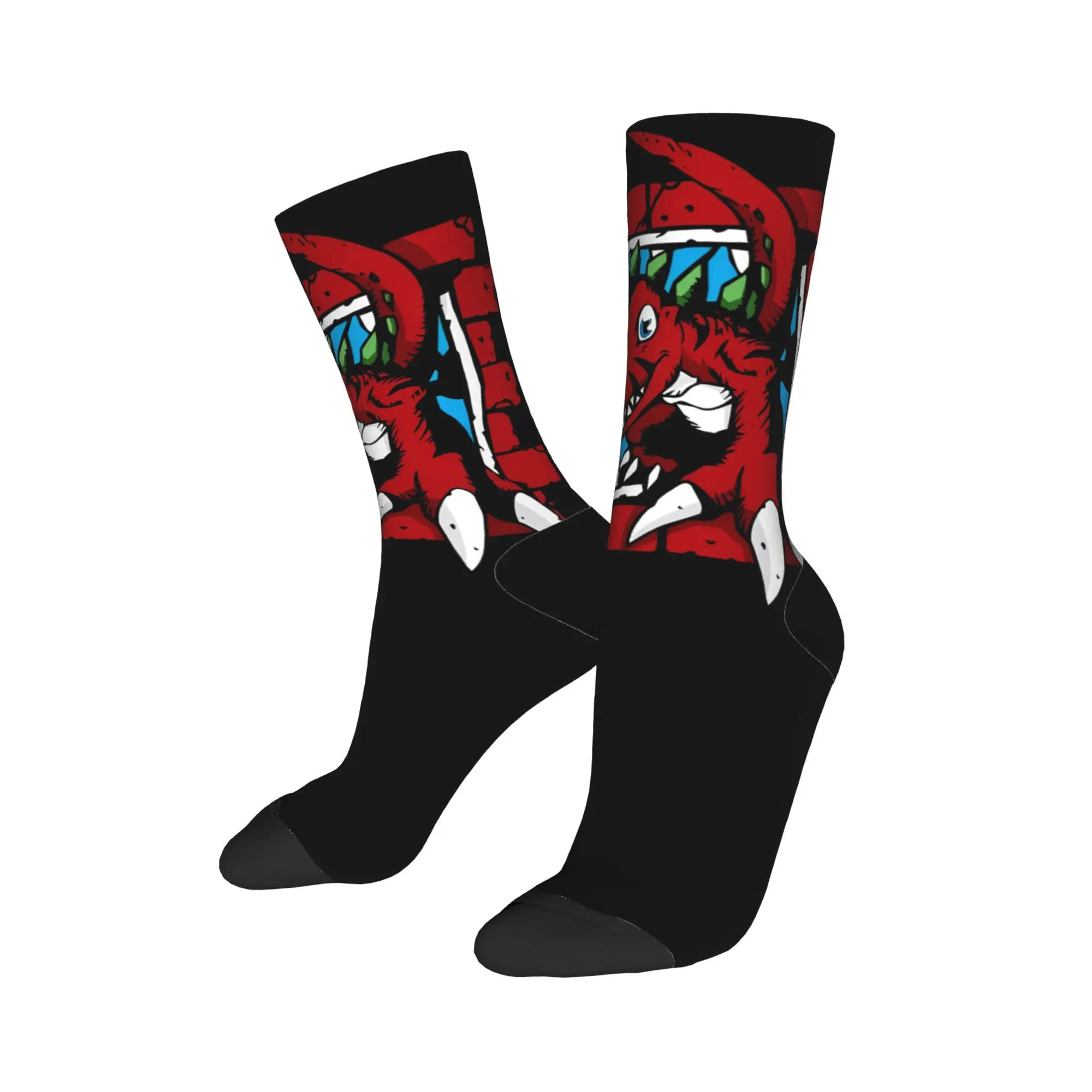 Digimon Tyrannomon Socks Men Women Polyester Funny Happy  Socks Novelty Spring Summer Autumn Winter Middle Tube Socks Gift