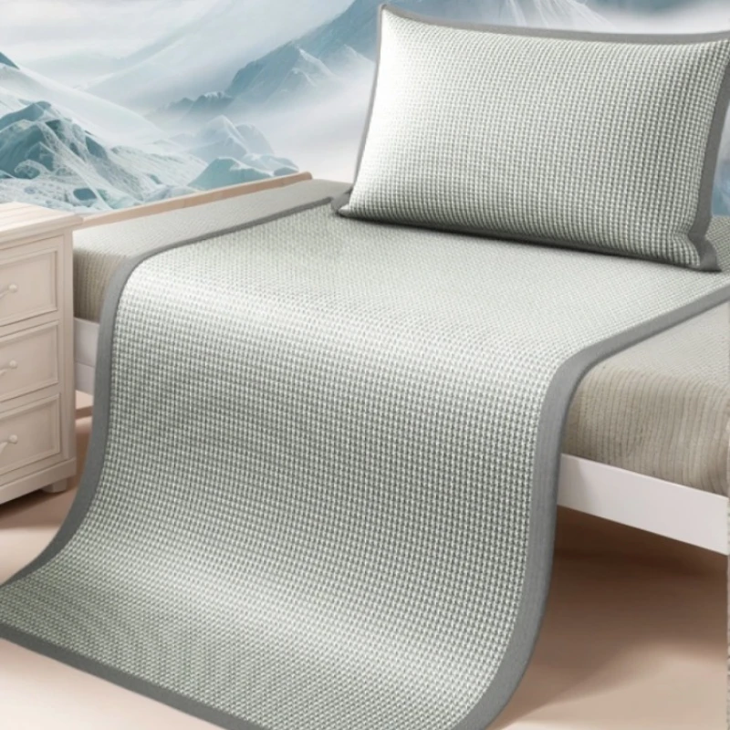 Summer Ice Silk Cooling Pad Breathable Jacquard Mattress Cover with Nonwoven Surface for College Student Dorm Bedroom Cool Sleep
