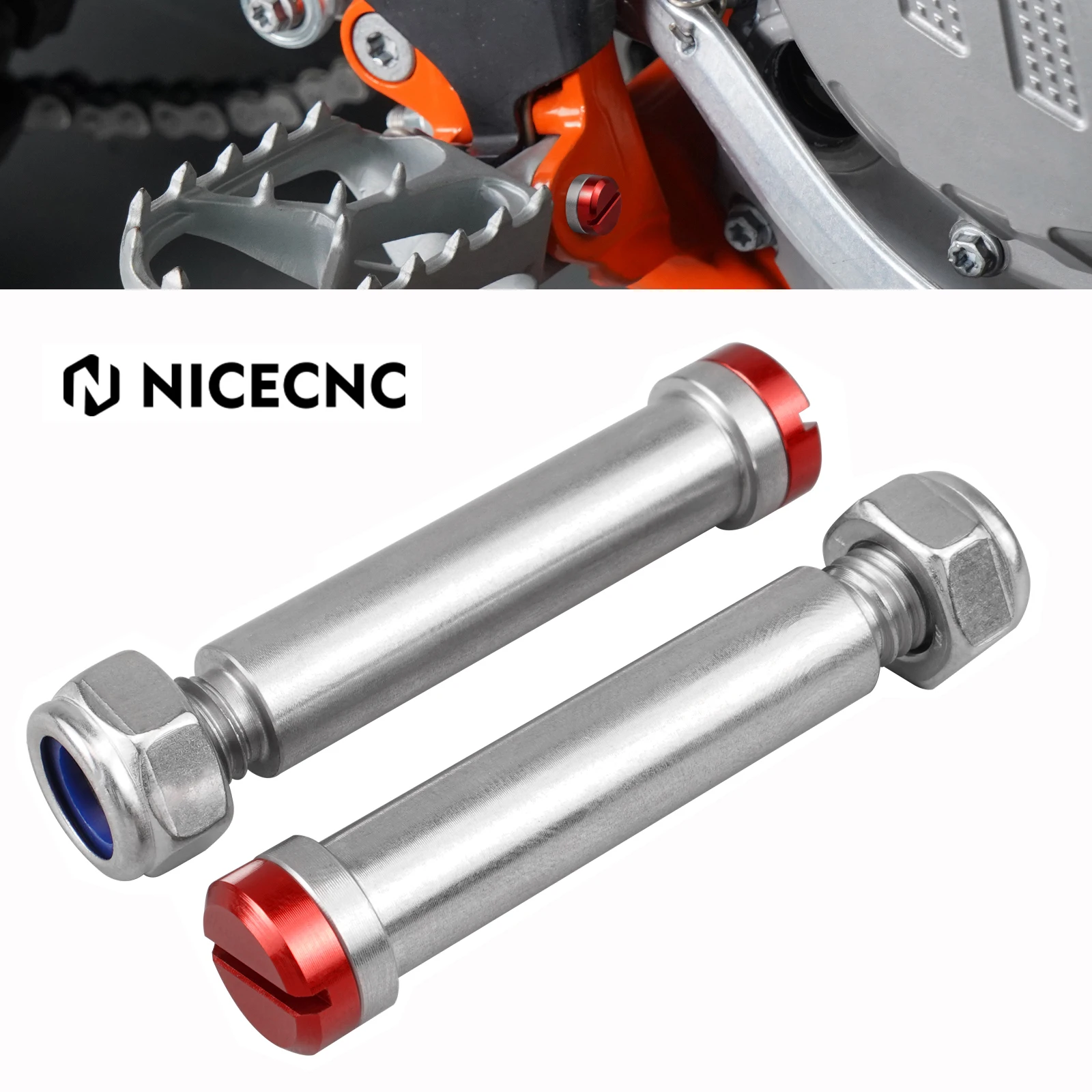 

For Beta RR 300 250 350 390 400 450 480 498 520 NICECNC Brake Caliper Pin Foot Peg Pins Stainless Steel Motorcycle Accessories
