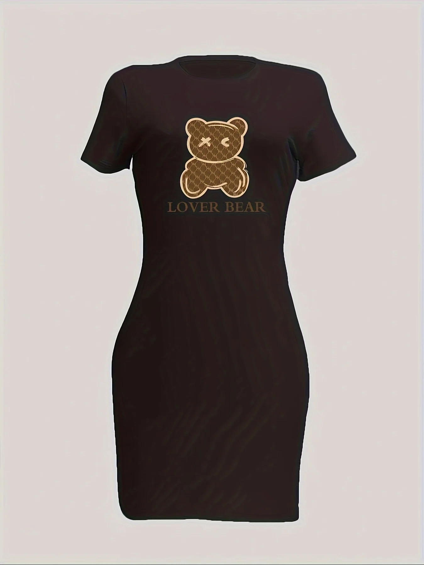 Pop Moda Donna di Alta Qualità Manica Corta Allentato Spor Estate LOVER BEAR Stampa Manica Corta Girocollo Allentato T-Shirt Casual D