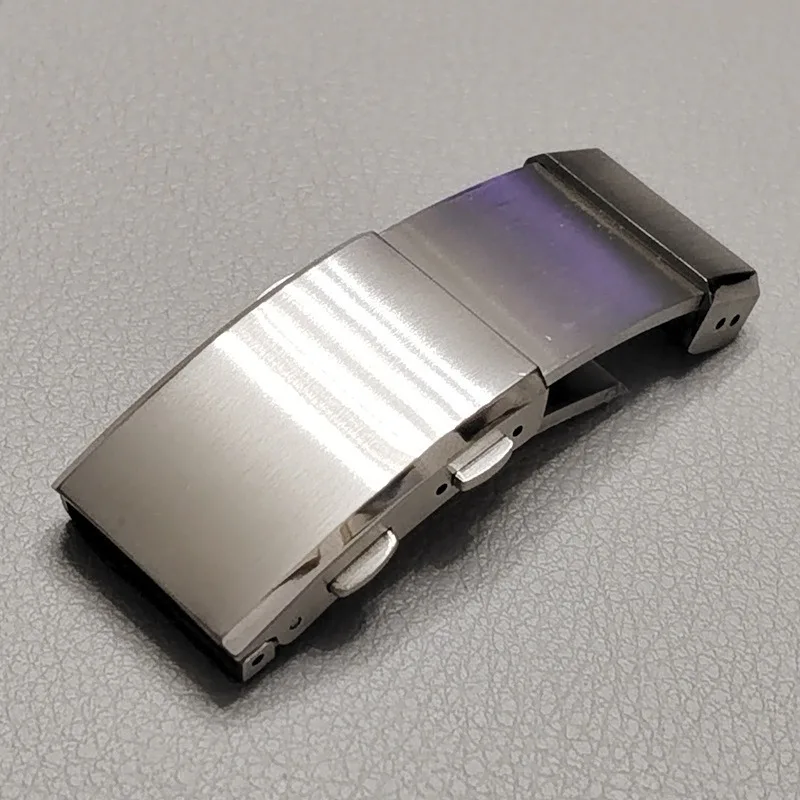 For 316L Stainless Steel Watch Band Clasp, Foldable Double Push Button Buckle, 14-22mm
