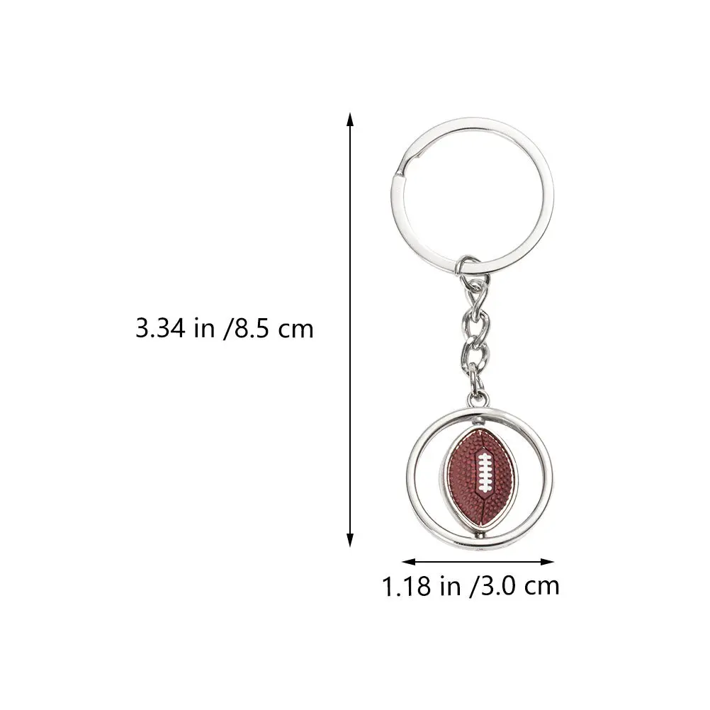 3Pcs Sturdy Rotatable Key Rings Sports Balls Themed Keychain Decor Exquisite Detail Key Pendant for Keychain Gifts Bag Hanging