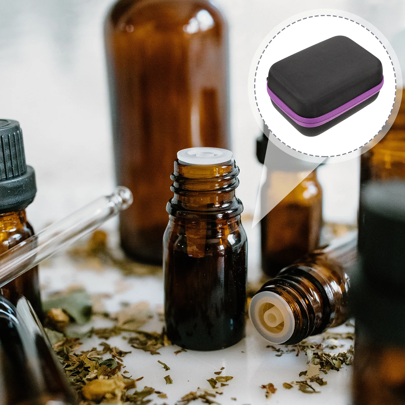 

1pc 12 Slots 5Ml 10Ml 15Ml Eva Hard Shell Essential Oil Storage Bag Waterproof Shockproof Portable Travel Case For Roller