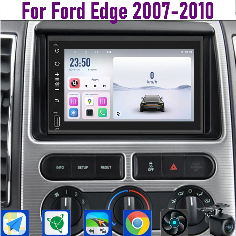 

GPS 7" For Ford Edye 2007-2010 CarPlay Android 15 Car Radio WIFI Multimedia Player Head Unit Google Map Camera 4GB+64GB
