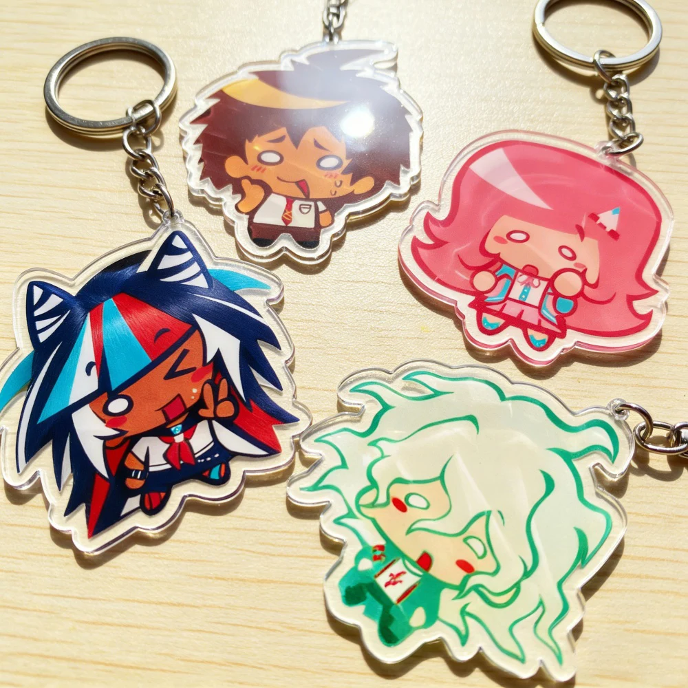 SUPER DANGANRONPA 2 Cartoon Chibi Schlüsselanhänger Zubehör Taschenanhänger Film-Schlüsselringe Schmuck Manga-Spiel-Fan-Geschenke