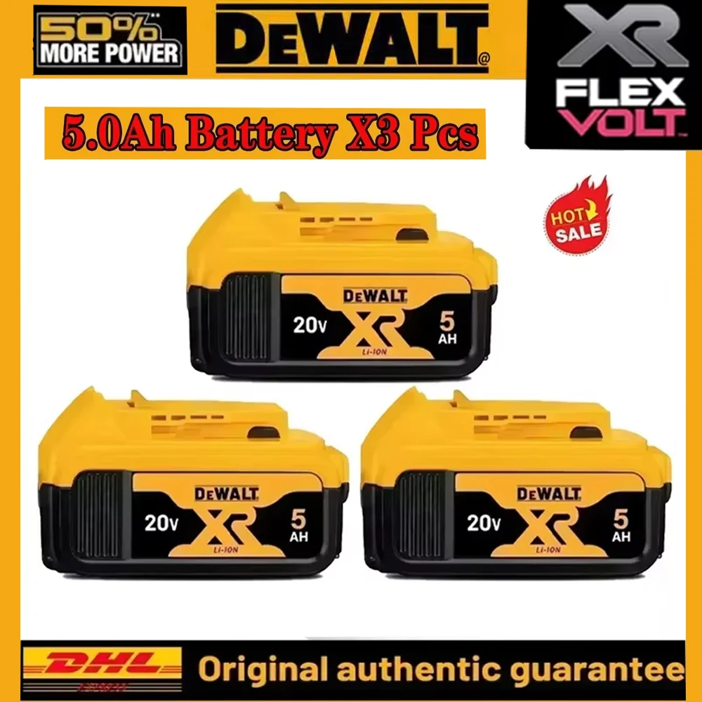 100% NEW High Rate Genuine Dewalt 20V Battery, 2AH 5AH 6AH Dewalt DCB200 Power Tool Battery  Rechargeable Lithium Ion Battery