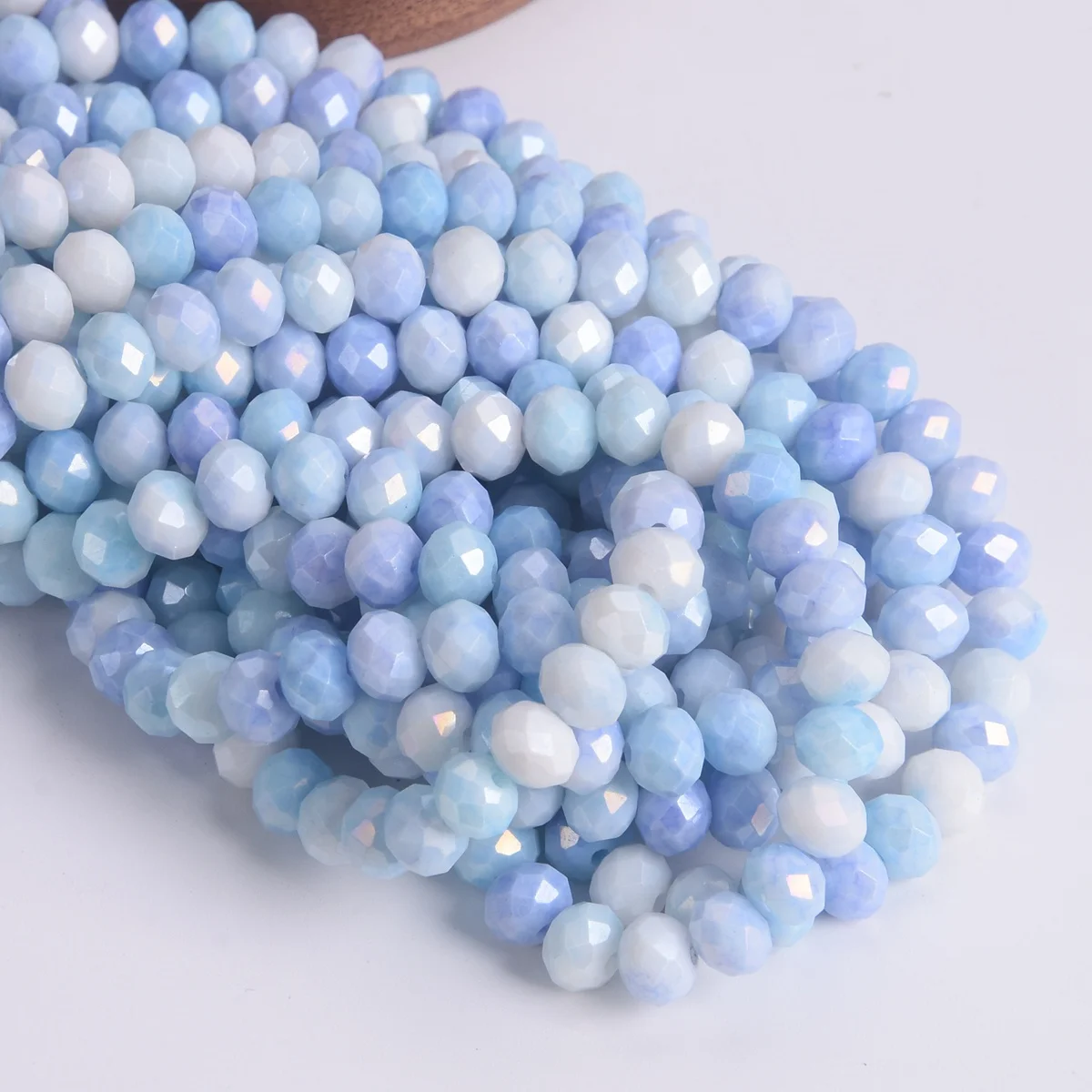 Mixed Colors Rondelle Shape 6x5mm 8x6mm Faceted Opaque Glass Loose Spacer Beads Lot For Jewelry Making DIY Bracelet Findings - Image 5