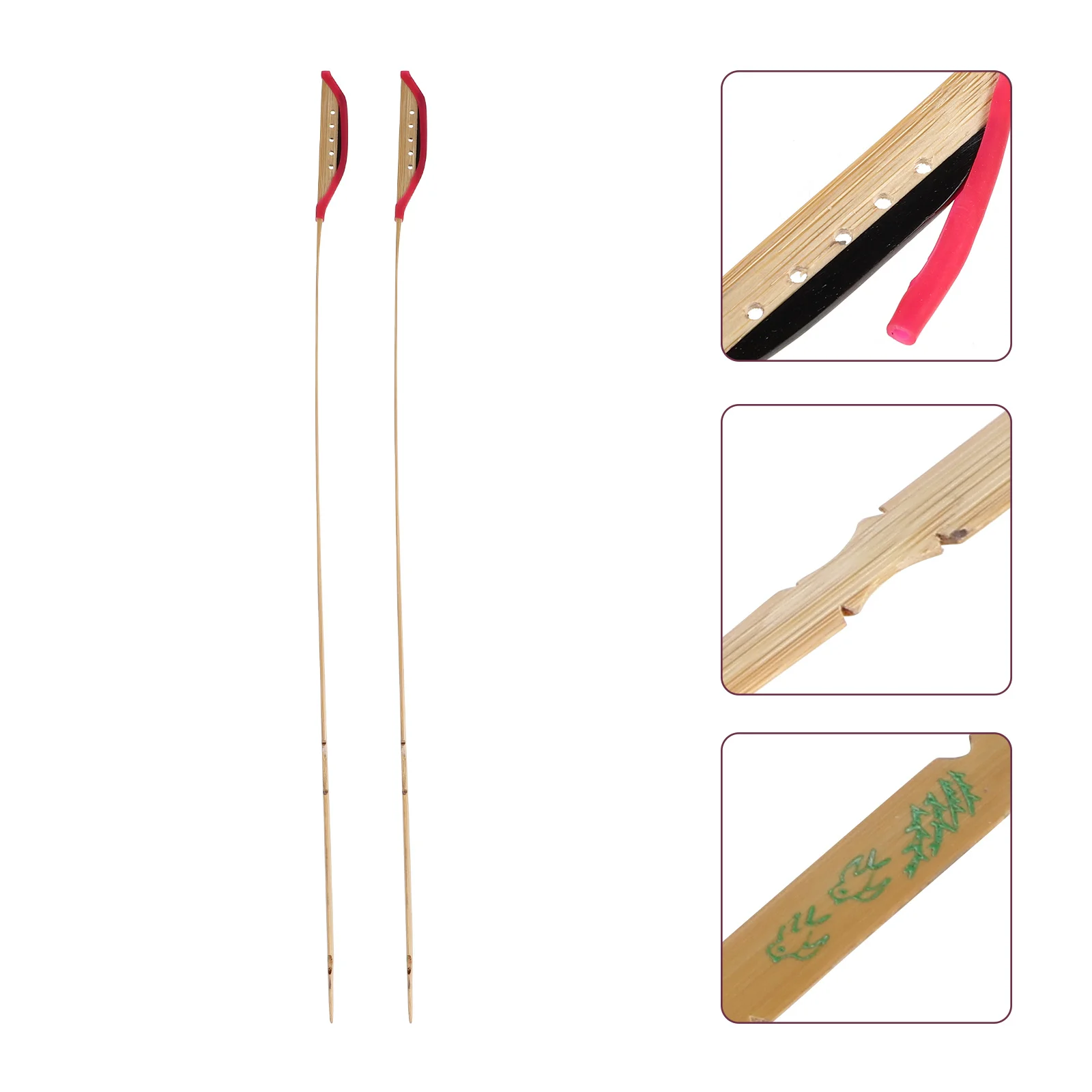 2 Pcs Yangqin Bamboo Elastic Dulcimer Jean Elasticity Practical Accessories Supplies Ebony Bar Strip Head