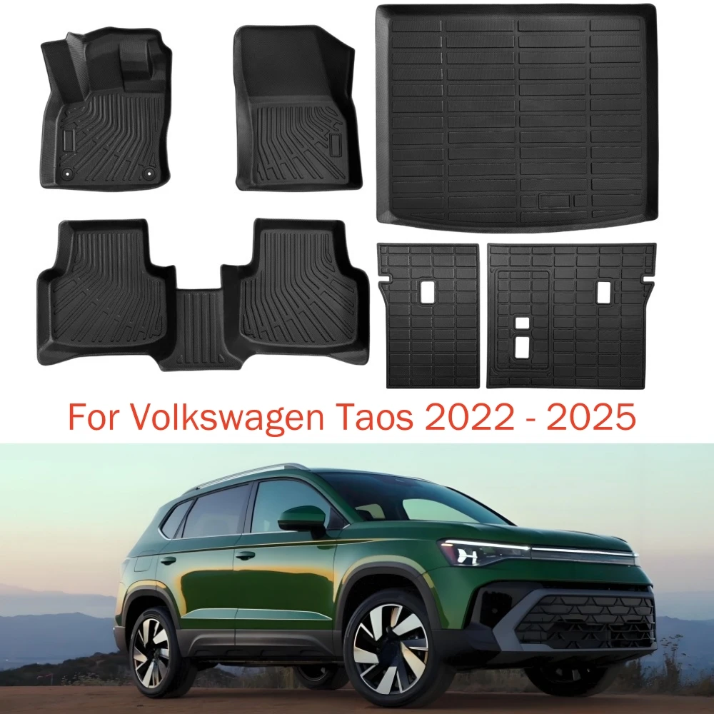 

For Volkswagen Taos 2022 2023 2024 2025 All Weather Protection TPE Anti-Slip Automotive Floor Mats Floor Liners Trunk Mat