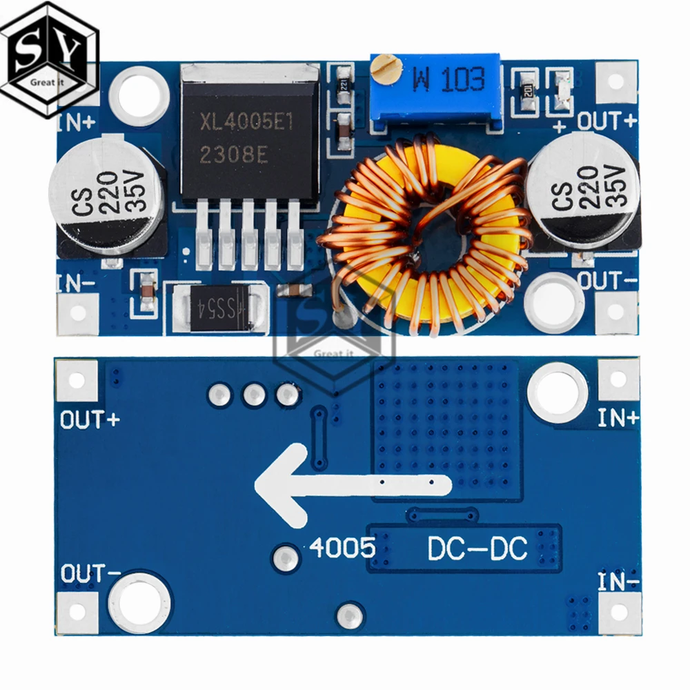 XL4005 5A 75W XL4015 DC-DC 4-38V to 1.25-36V 24V 12V 9V 5V Step Down Adjustable Power Supply Module LED Lithium Charger