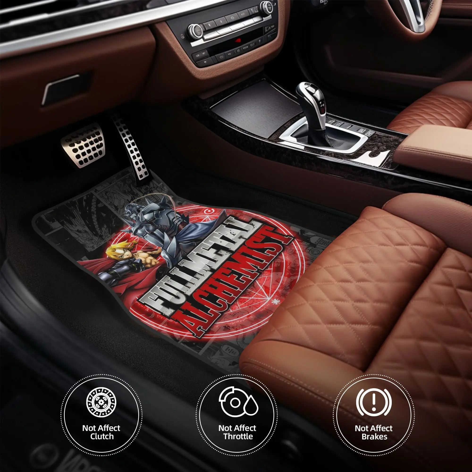 4pcs FullMetal Alchemist Mecha Full Metal Fullmetal Alchemist Car Floor Mats,Durable Polyester Fiber,Fit For Cars,Ideal Gift, Ve